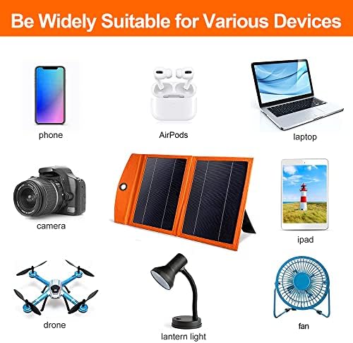 Ultra-Fast Portable Solar Panel Charger – 20 W Foldable Solar Power Bank with 20000 m Ah Capacity & USB-C Quick Charge, Ideal for Outdoor Adventures & Camping – Versatile Charging Solution with Built-in LED Light for i Phone, i Pad, Samsung Galaxy & More