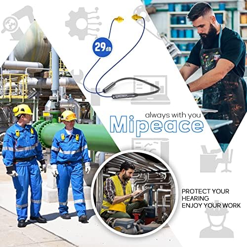 MIPEACE Bluetooth Neckband Earbuds with 29 d B Noise Cancellation – 19+ Hours Long Battery Life, IPX5 Sweatproof Design for Active Lifestyles – Ergonomic Wireless Earplugs with Seamless Connectivity and User-Friendly Controls in Stylish Gray