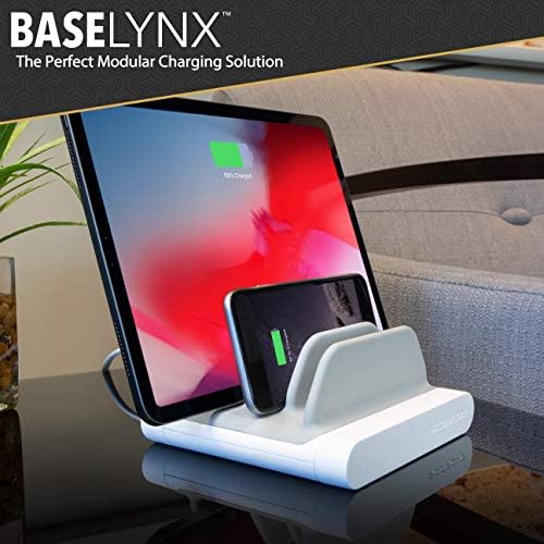 Scosche BLQP-XTSP Base Lynx Modular Qi-Certified Wireless Charging Hub – Fast, Customizable Charging Solution with Safety Features for Home and Office – Sleek Design for Effortless Device Powering and Enhanced Compatibility