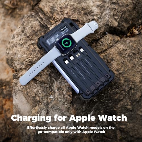 Ultimate BLAVOR 20000 m Ah Solar Power Bank with Fast Charge and Built-In Cables – Ideal Multi-Device Charger for Outdoor Adventures, Camping, and Daily Use – Eco-Friendly USB C Battery Pack Compatible with i Phone 16-11, i Pad, Samsung, and Apple Watch
