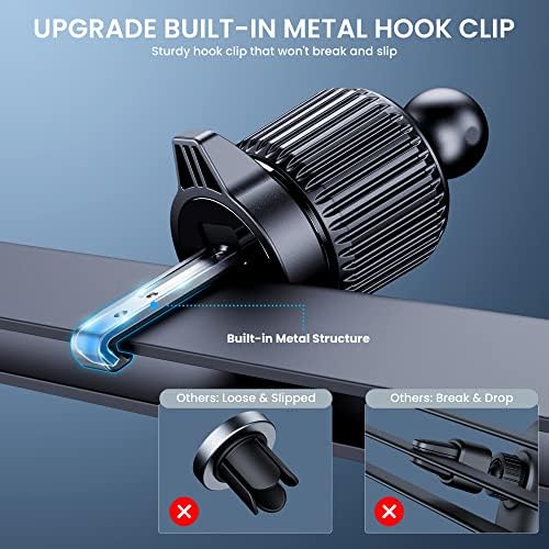 Universal Car Phone Mount: Hands-Free Adjustable Holder for Safe Driving – Secure Air Vent Smartphone Stand for i Phone & Android – 360-Degree Rotation for Optimal Viewing and Easy Access – Durable Lightweight Design for All Vehicles