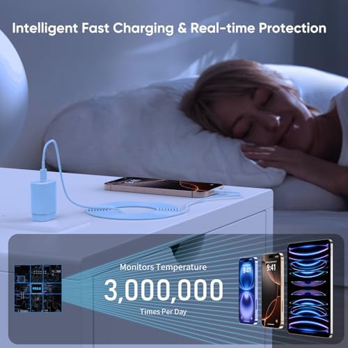 30 W Fast Charger for i Phone 15 Pro Max – 10 FT USB-C Cable & PD 3.0 Power Block | Rapid Charging for i Pad Pro/Air & Samsung S24 – Sleek Black Design for Ultimate Convenience and Durability