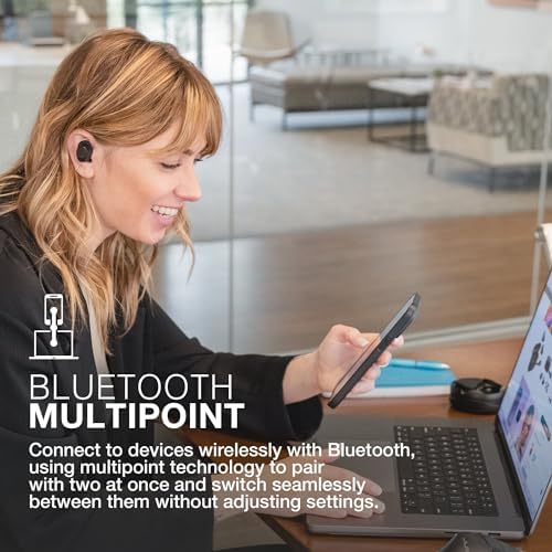 JLab Work Buds: Premium In-Ear True Wireless Headset with Detachable Noise-Canceling Boom Mic, 55+ Hours Playtime, Bluetooth Multipoint Connectivity, and USB-C Charging Dock for Ultimate Versatility and Comfort