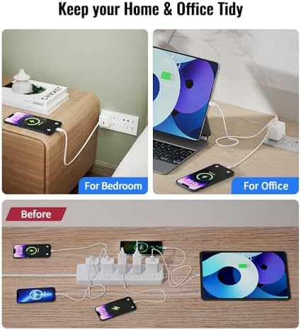 Rapid Charge 35 W Retractable Wall Charger with Built-In Cables – Cutting-Edge Gallium Nitride Technology for Swift Power Delivery to i Phone 14/13/12/11 Pro MAX/XR/XS/8/7 & i Pad – Compact & Travel-Friendly Design for Seamless Charging at Home, Office, or On-the-Go – Tangle-Free Convenience