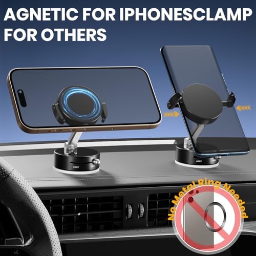 Revolutionary 360° Magnetic Vacuum Phone Holder – All-Surface Universal Smartphone Mount for Car, Gym, and Home Use – Advanced Clamping Technology for Unmatched Stability – Effortless Hands-Free Operation with Compact, Foldable Design – Ideal for Seamless Navigation and Accessibility – Elegant White Finish for Modern Aesthetics