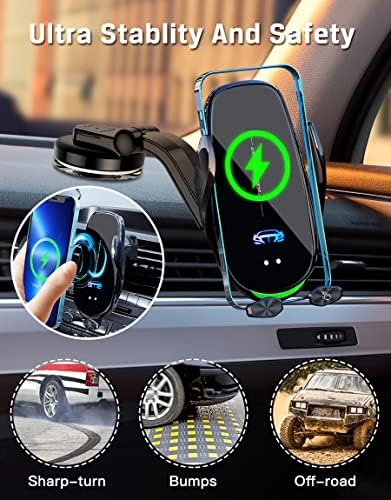 Experience Effortless Wireless Charging with the 15 W Fast Charging Auto-Clamping Car Phone Mount – Universal Compatibility for i Phone and Android Smartphones, Intelligent Dual Control Induction for Seamless Operation – Enhance Your Driving Convenience with Sleek Design and Secure Grip