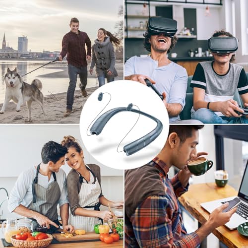 Revolutionize Your Sound with the 2-in-1 Neckband Bluetooth Headphones & Portable Speaker – Ultra-Lightweight 99 g Design, Retractable Earbuds for Simple Storage, Built-in Mic for Effortless Hands-Free Calling – Ideal for Home, Office, and Outdoor Adventures – Superior Sound Quality & Universal Device Compatibility