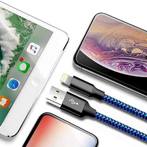 Premium 5-Pack i Phone Charger Set: MFi Certified Nylon Braided Fast Charging Cables (3 FT, 6 FT, 10 FT) for i Phone 14/13/12/11/X/Max/8/7/6/5/SE/i Pad – Unmatched Durability & Versatile Lengths for Every Lifestyle