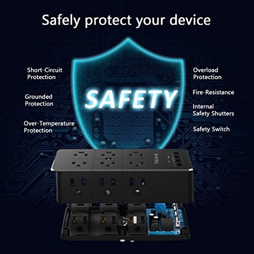 Maximize Your Power with the 23-in-1 Heavy Duty Surge Protector Power Strip – 20 Outlets Plus 2 USB and 1 USB-C Ports, 6 ft Wall-Mountable Extension Cord for Efficient Gaming, Office, and Home Setup – Unmatched Compatibility and Fast Charging Solutions