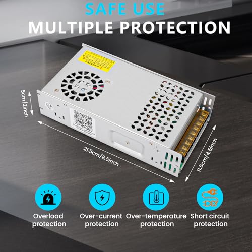 600 W 12 V DC Power Supply – 50 A AC to DC Converter for Electronics, CCTV, 3 D Printers & Car Audio Systems – Reliable and Efficient Power Source for Motors and Security Applications