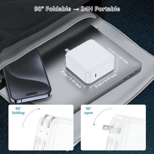 IEFUU 118 W USB-C Power Adapter for Mac Book Pro & Air (2018-2023) – High-Speed Charging with 6.6 ft Cable, Compatible with i Phone 16 Pro Max & i Pad Pro – Ultimate Performance and Versatile Usage for All USB-C Devices