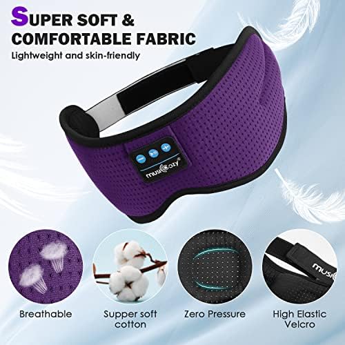 Ultimate Bluetooth Sleep Mask with Built-In Headphones – Perfect for Side Sleepers Seeking Uninterrupted Relaxation – Advanced Wireless Eye Cover for Enhanced Sleep Quality – Soft, Breathable Fabric for All-Night Comfort – Rechargeable Battery for Extended Playback – Ideal Travel Companion for Music Lovers and Restful Sleep