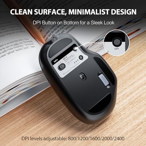 Elevate Your Productivity with the INPHIC M1 II Tri-Mode Wireless Mouse – Lightweight 80 g Bluetooth 5.0/4.0 & USB Connectivity, Ergonomic Design, Visible Battery Indicator & Type-C Charging for Windows, Mac, Tablets & Laptops – Sleek Black Finish for Ultimate Versatility