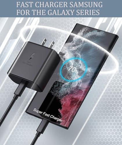 2025 Cutting-Edge 45 W USB-C Charger for Samsung Galaxy – Lightning-Fast Charging for S25/S24/S23/S22/S21 & Galaxy Tab with 10 ft Type C Cable – Ultimate Safety and Convenience for Modern Mobile Users