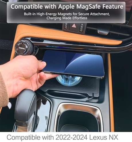 Transform Your Lexus RX 350 into a High-Tech Haven with Our Premium Wireless Charging Pad – Fast Charging for i Phone 16, 15, 14, 12 & 13, Effortlessly Compatible with Cases, Sleek Design for Ultimate Convenience and Safety Features to Prevent Overheating.