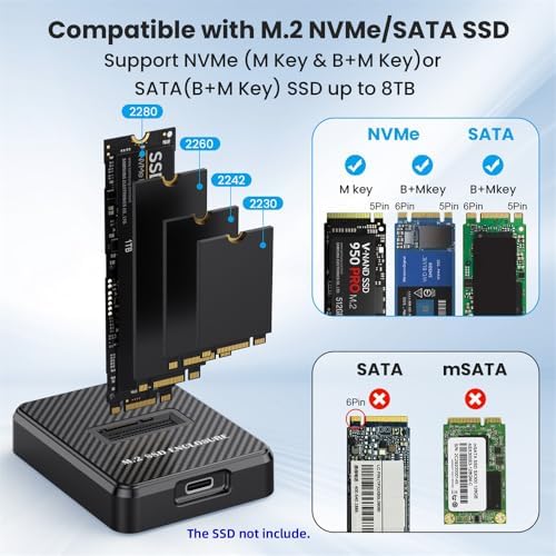 xiwai USB 3.1 USB-C to NVMe M-Key M.2 SSD External Converter Adapter – Vertical Design for Fast Data Transfers & Universal Compatibility – Ideal for Gamers and Creators