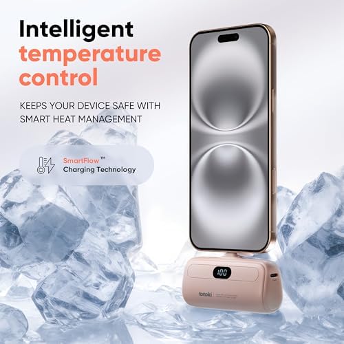 Compact 5000 m Ah Portable Charger for i Phone 15/16 and USB-C Devices – Fast Charging Mini Power Bank in Sleek White – Lightweight On-the-Go Power Bank for Busy Lifestyles – Perfect for Travelers and Professionals