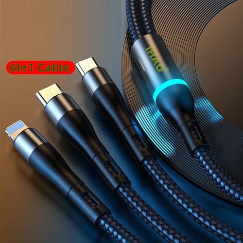 IHAO 60 W USB Type C to Type C Fast Charging Cable with LED Current Indicator – High-Speed Data Transfer for Android & i OS Devices – 39 Inch Universal Charger in Vibrant Green – Durable, Efficient Power Delivery for Modern Tech