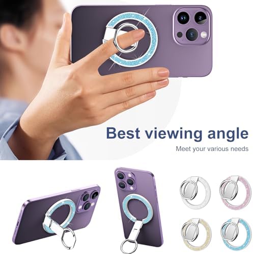 Revolutionize Your Mobile Experience with the Tensho Mag Safe Phone Ring Holder – 360-Degree Rotating Magnetic Grip and Adjustable Kickstand for i Phone 15/14/13/12 Series | Durable Metal Design for Enhanced Stability and Versatile Viewing Options