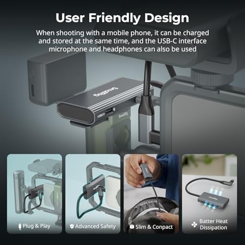 Revolutionize Your Mobile Filmmaking with the Small Rig 4-in-1 USB-C Hub – Powerful PD 100 W Charging, Dual High-Speed USB Ports, and Cold Shoe Mount for Flawless Audio Integration – Essential Tool for Professional Videographers and Photographers