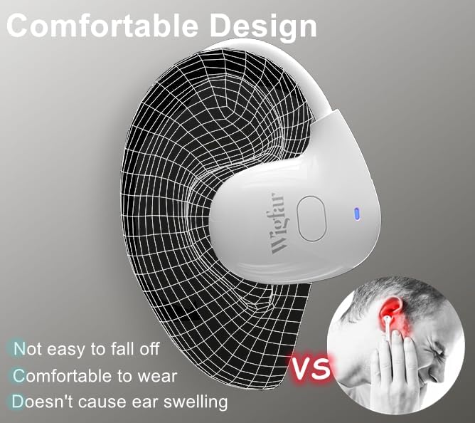 Open Ear True Wireless Bluetooth Headphones with Fast Charging – 8 Hours Playtime for Workouts, Music, and Meetings – Ergonomic Design for All-Day Comfort – Enhanced Compatibility for Seamless Connectivity – Perfect for Active Lifestyles in White