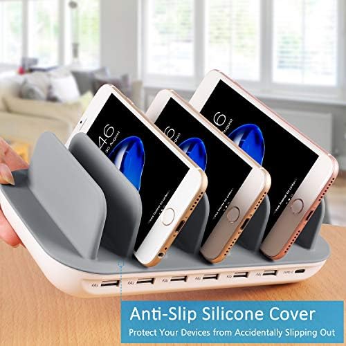 Ultimate 7-Port USB Charging Hub with Integrated Short Cables – High-Speed Power Station for Seamless Charging of Phones, Tablets, and Smartwatches – Streamlined Desktop Organizer for Enhanced Efficiency and Space-Saving Solutions