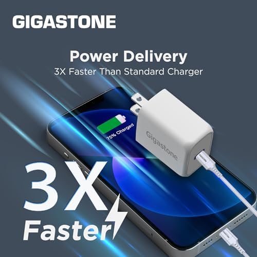 Gigastone 12 W Dual Port USB C & A Wall Charger [3-Pack] – Fast Charging Power Block for i Phone 16/15/14/13/12 & Samsung S24/S23/S22 – Compact Travel Charger with 2.4 A Output for Quick Device Boosts – Enhanced Compatibility for E-Readers & More