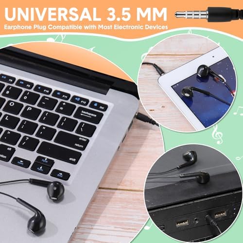 Xinnun 50-Pack Vibrant Multicolor Wired Earbud Headphones with Built-in Mic – Optimal Audio Solution for Students and Professionals, Perfect for Classrooms, Travel, and Leisure – Universal 3.5 mm Compatibility, Lightweight and Durable Design for Everyday Listening