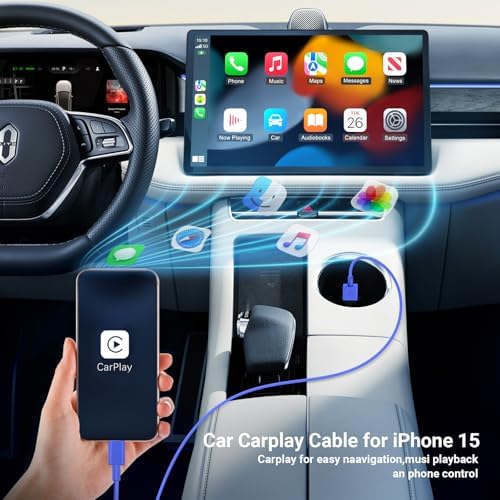 Essri 3-Pack Carplay USB A to C Cable for iPhone 16/15 Pro Max,USB C Car Charger Cable 3FT,Fast Charging Cord Compatible with iPad Pro/Air/Mini, for Apple 16/15 Series,for Samsung,Blue – Enhanced Compatibility and Speed