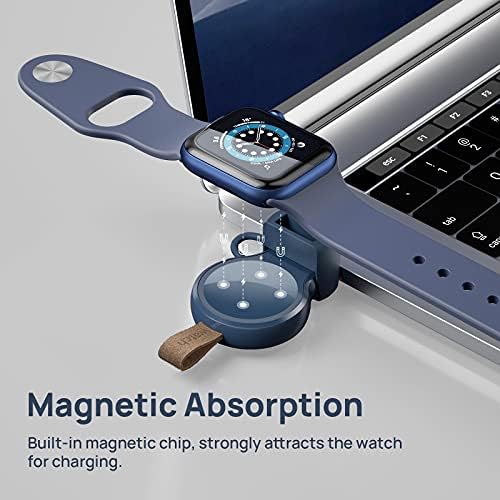 Portable Magnetic Wireless Charger for Apple Watch – Fast Charging i Watch Accessory for Ultra, Series 1-9, and SE – Travel-Friendly Cordless Design for Ultimate Convenience and Durability
