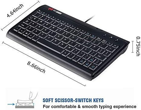 Compact Professional Mini Wired Keyboard – MCSaite 78-Key USB Design for On-the-Go Efficiency with Enhanced Compatibility for Laptops and Macs – Ideal for Industrial and Office Use