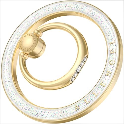 Allengel Bling Silver Magnetic Phone Grip – Stylish Mag Safe-Compatible Ring Holder & Kickstand for i Phone and Smartphones – 360-Degree Rotation, Secure Grip, and Elegant Design for Effortless Hands-Free Experience