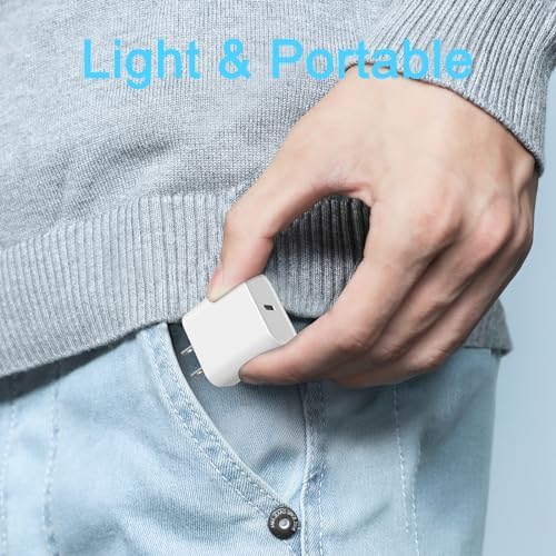 i GENJUN 2-Pack 20 W USB C Power Adapter – Rapid Charge Wall Charger for i Phone 15 Series, Galaxy & Pixel Devices – Compact, Efficient & Safe Type C Charger for Ultimate Device Compatibility