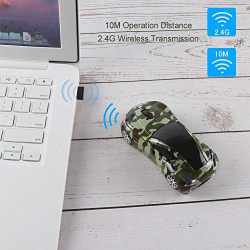 Sleek Yellow Wireless Car Mouse – Cool Sports Car Design for Enhanced Precision with 1600 DPI Optical Technology | Lightweight & Portable USB Receiver Mouse for Laptops, PCs, and Travel | Perfect Gift for Tech Lovers and Professionals