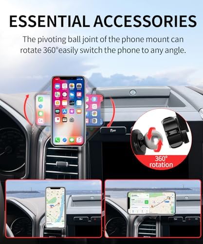 Ford F-150 2021-2024 Car Phone Holder – 360° Rotating Mag Safe-Compatible Mount for Secure, Hands-Free Use Without Obstructing Air Vents – Durable, Easy-Install Accessory for Modern Drivers