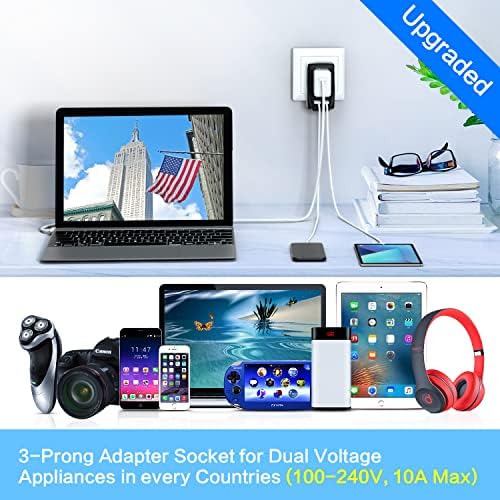 High-Power 2000 W Universal Travel Voltage Converter: Efficiently Step Down 220 V to 110 V for Hair Tools & Electronics with Dual USB Ports – Global Compatibility for EU, UK, AU, and US Sockets