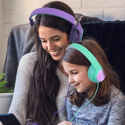 Vibrant Purple A8 Over-Ear Headphones – Lightweight, Portable Design with High-Definition Mic for Seamless Hands-Free Calls – Immerse Yourself in Hi-Fi Stereo Sound with Tangle-Free 1.5 m Cable, Perfect for Travel and Daily Use on Smartphones, Tablets, and Laptops – Unmatched Comfort for All-Day Listening