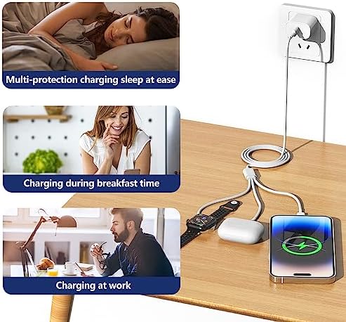 Premium 5 W Fast Charging USB C Cable for Apple Watch – 6 ft Magnetic Charger, MFi Certified, Compatible with Series SE2/8/7 & All Sizes 38 mm to 45 mm – Reliable & Efficient Power Solution for On-the-Go Users