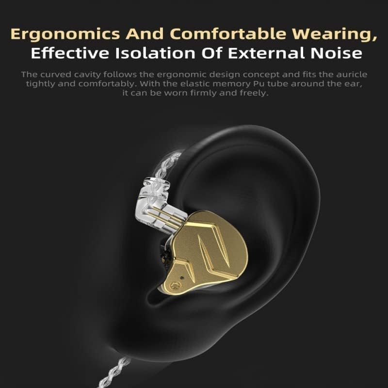 KZ ZSN Pro Hybrid In-Ear Earbud Headphones – High-Fidelity Audio with Dynamic Driver & Balanced Armature, Stylish Metal Faceplate, Detachable Cable for Custom Connectivity – Perfect for i Phone & Android Use, Ideal for Fitness & Everyday Listening (Blue, No Mic)