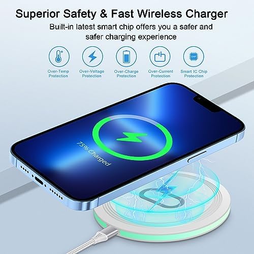 15 W Fast Wireless Charger Pad for Google Pixel 9 & Samsung Galaxy S25 | Universal Compatibility & Rapid Power Boost | Sleek Anti-Slip Design for Home & Office | Essential Wireless Charging Station for Modern Devices