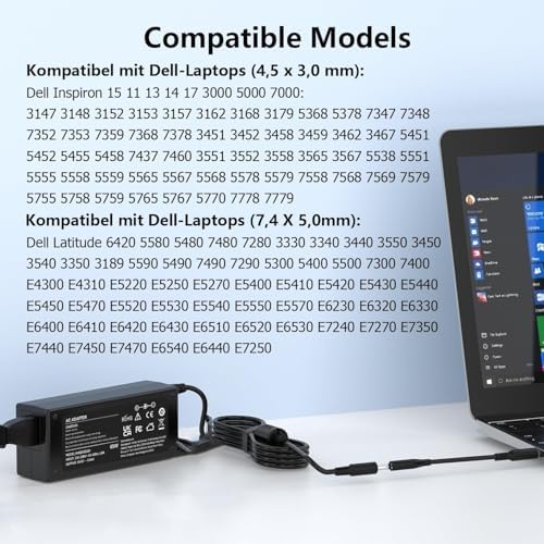 High-Power 130 W USB-C Charger for Dell Laptops – Fast Charge Your XPS 15, 17, Precision & Latitude Models with Ultimate Compatibility and Safety Assurance, Includes Power Supply Cord for Efficient Recharging