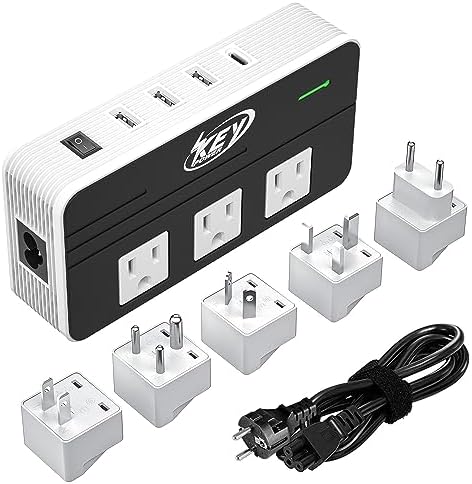 230 W Step Down Voltage Converter for Global Travel – Essential 220 V to 110 V Adapter with Fast USB-C Charging – Ultimate Power Solution for U.S. Electronics in Europe, Australia, UK & Ireland – Compact, Durable, and Safe for Travelers