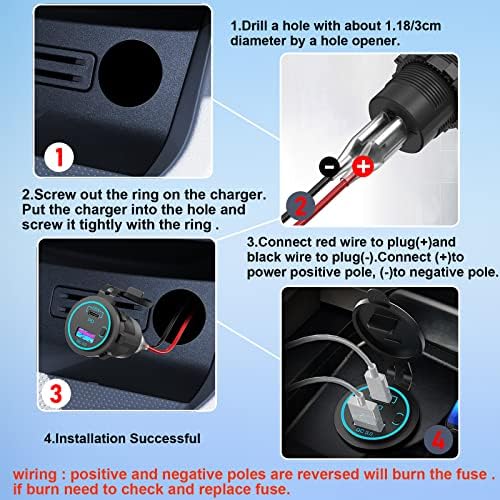 High-Performance 83 W 12 V USB Outlet Qidoe: 65 W USB-C Fast Charging Car Charger with Quick Charge 3.0, Waterproof Power Socket for Boats, Trucks, RVs, and Marine Use – Ultimate Portability and Efficiency for All Your Devices
