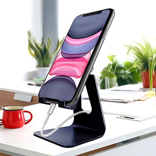 CreaDream Adjustable Cell Phone Stand, Phone Stand, Cradle, Dock, Holder, Aluminum Desktop Stand Compatible with Phone 13 12 Pro Max Charging, Accessories Desk, All Mobile Phones, Sierra Blue – Enhanced Compatibility and Speed
