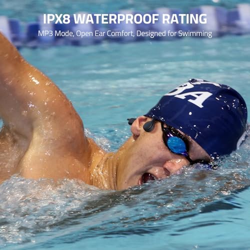 Revolutionize Your Swim: Bluetooth 5.3 Bone Conduction Headphones with 8 GB MP3 Storage – IPX8 Waterproof Open Ear Design for Ultimate Audio Enjoyment and Safety During Workouts