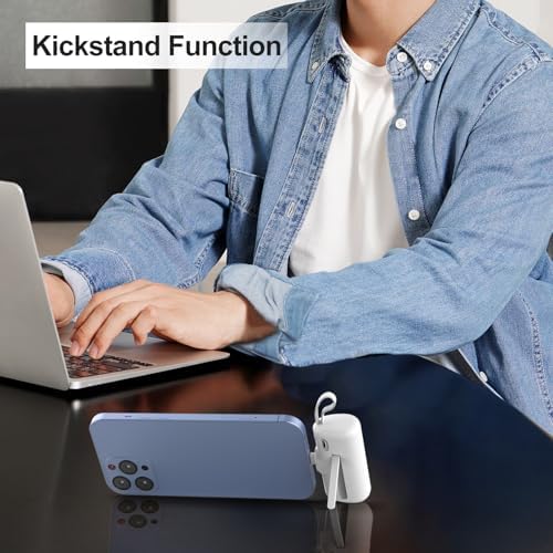 Ultra-Compact 5000 m Ah Mini Power Bank for i Phone and Android – Dual Charging with USB-C Cable, LED Battery Indicator, Reliable Travel Essential for i Phone 14/13/12/11 Series – Stay Powered Anywhere, Anytime