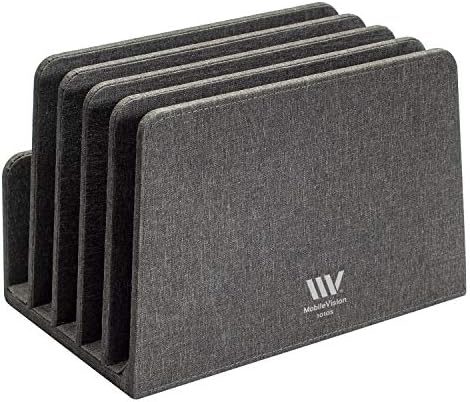 Eco-Conscious Bamboo Multi-Device Organizer: Five-Slot Desk Solution for Laptops, Tablets, and Smartphones – Streamlined Charging & Tidy Cable Management for a Sophisticated Workspace, Lightweight & Travel-Friendly