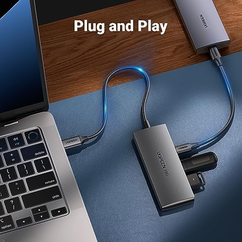 UGREEN USB C Hub – Lightning-Fast 10 Gbps Multiport Splitter with 4 USB 3.2 Ports for Mac Book Pro, i Mac, i Pad Pro, i Phone 15/15 Pro & Galaxy S23 – Streamline Your Device Management and Optimize Productivity on the Go