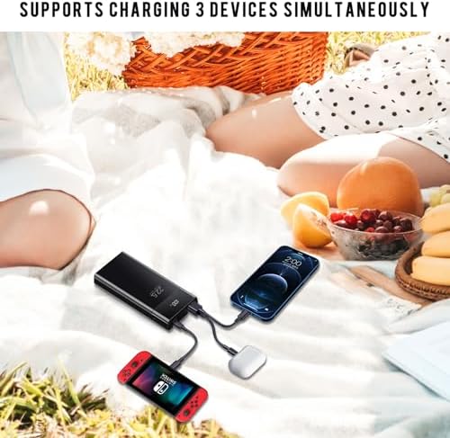 High-Capacity 20000 m Ah Power Bank with LED Display – Fast Charging Portable Charger Featuring QC 22.5 W & PD 20 W, 3 Outputs & Dual Inputs for i Phone, Samsung, i Pad & More – Ultimate Compatibility & Efficiency for On-the-Go Power Solutions