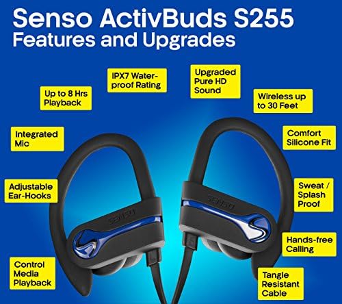 Revolutionize Your Workout with Tekatron Bluetooth Wireless Headphones – Superior IPX7 Waterproof Sports Earbuds with Noise Cancelling, 8-Hour Battery Life, and Built-in Mic for Hands-Free Calls – Perfect for Gym, Running, and Outdoor Activities – Experience HD Stereo Sound and Unmatched Comfort in Stylish Blue